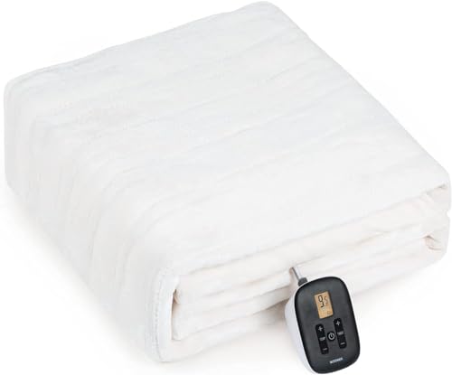 WOOMER Full Size Heated Throw Blanket, Multi-Color, 10 Heating Levels