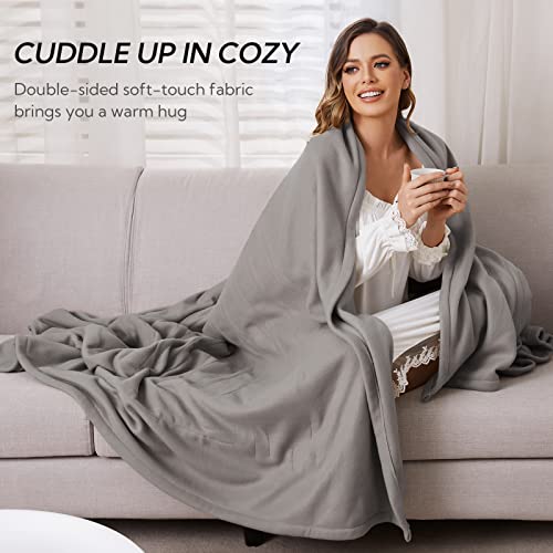 SUNNY HEAT Full Size Electric Blanket, Fast Heating & 4 Settings, Grey