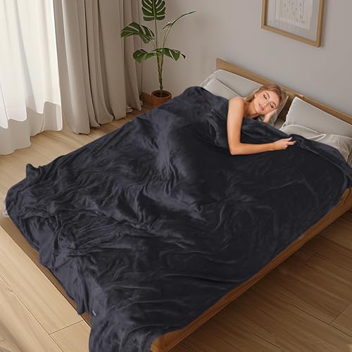 Dark Grey Electric Heated Blanket - 72 x 84, 4 Heat Levels, Auto Shut-Off, Washable