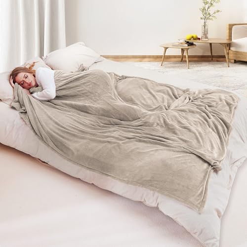 Beige 72"x84" Full Size Electric Heated Blanket with 4 Heating Levels