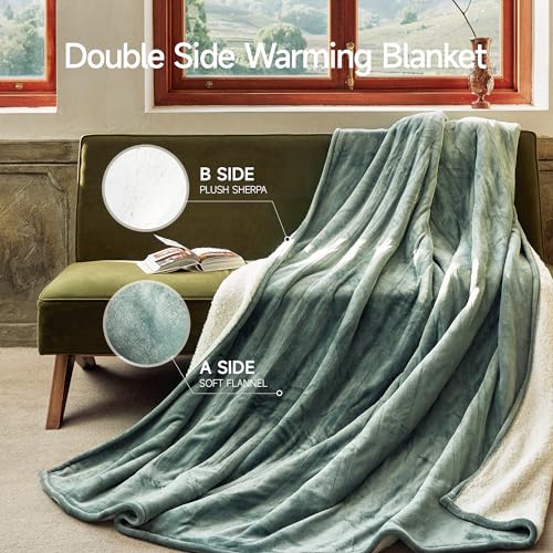GOTCOZY Full Size Heated Blanket - Electric Blanket with 6 Heat Levels & 10-Hour Auto Shut Off, ETL Certified (72x84 Inch, Green)