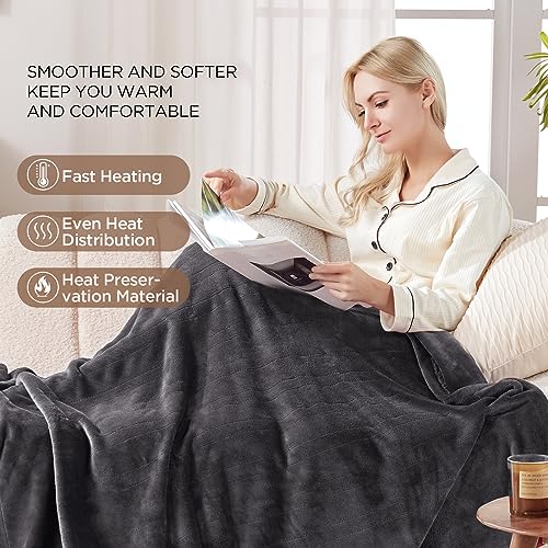 Westinghouse Electric Throw Blanket, 6 Heating Levels, Overheat Protection